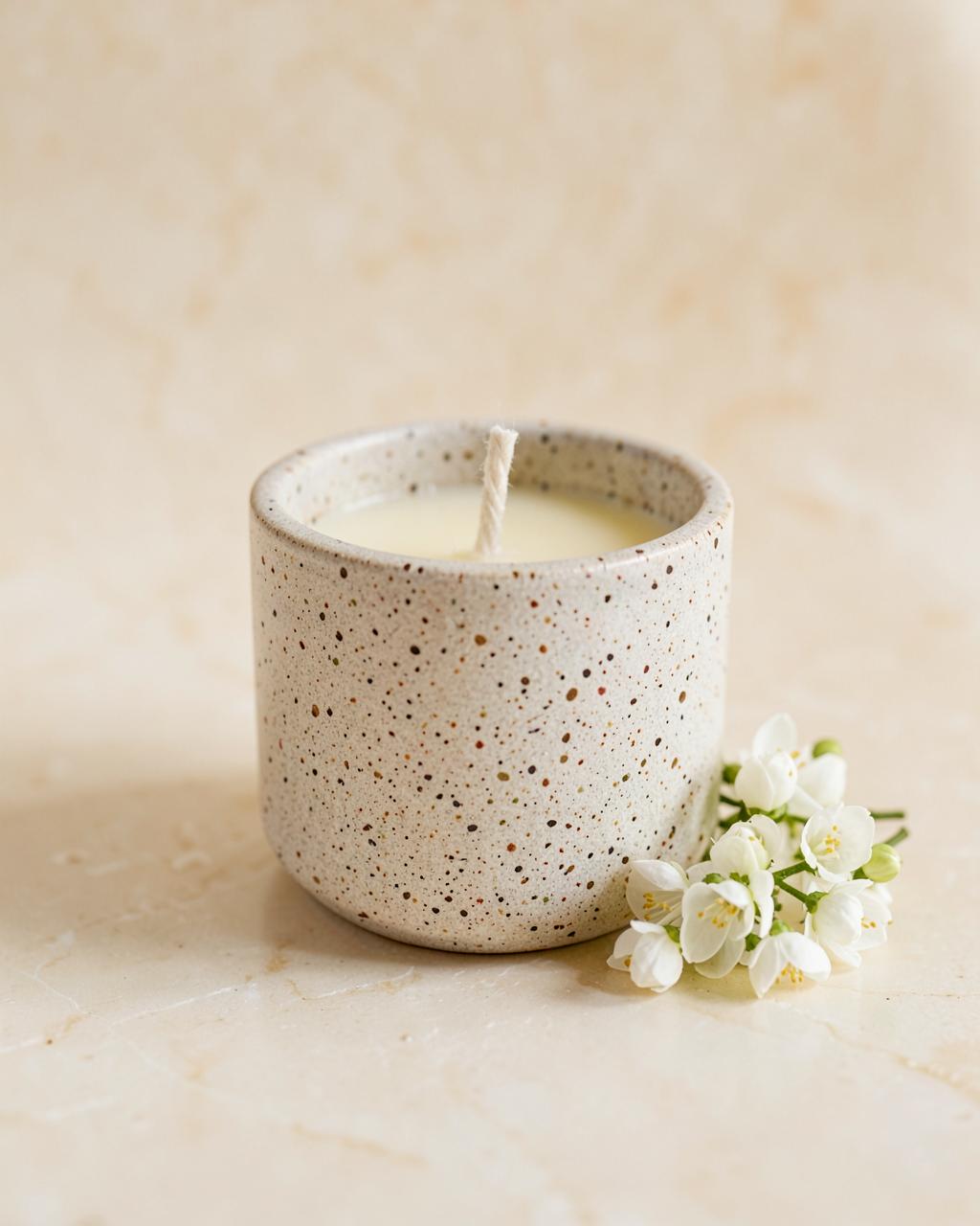 Mogra Ceramic Pot Candle