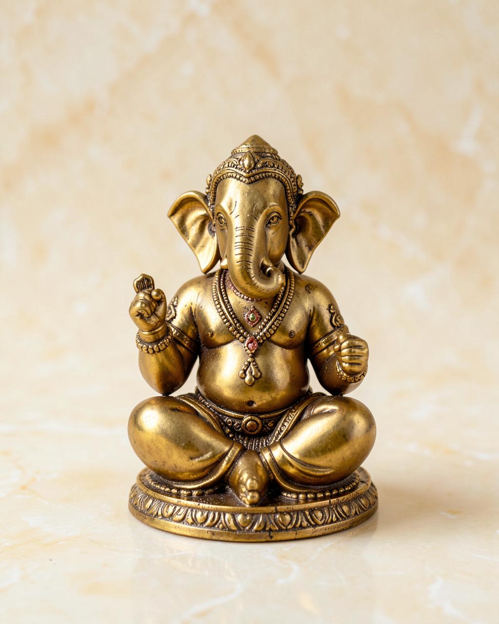 Seated Ganesha, Brass