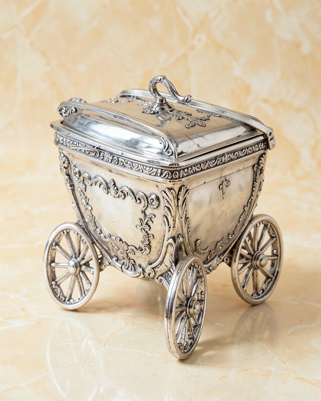 Carriage Silver-Finish Box