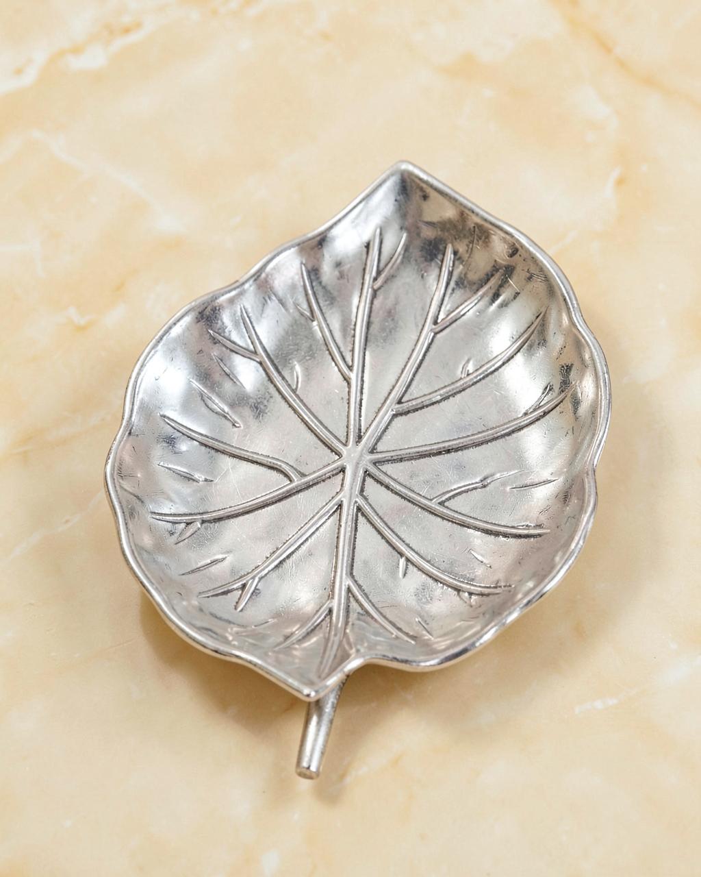 Leaf Silver-Finish Tray
