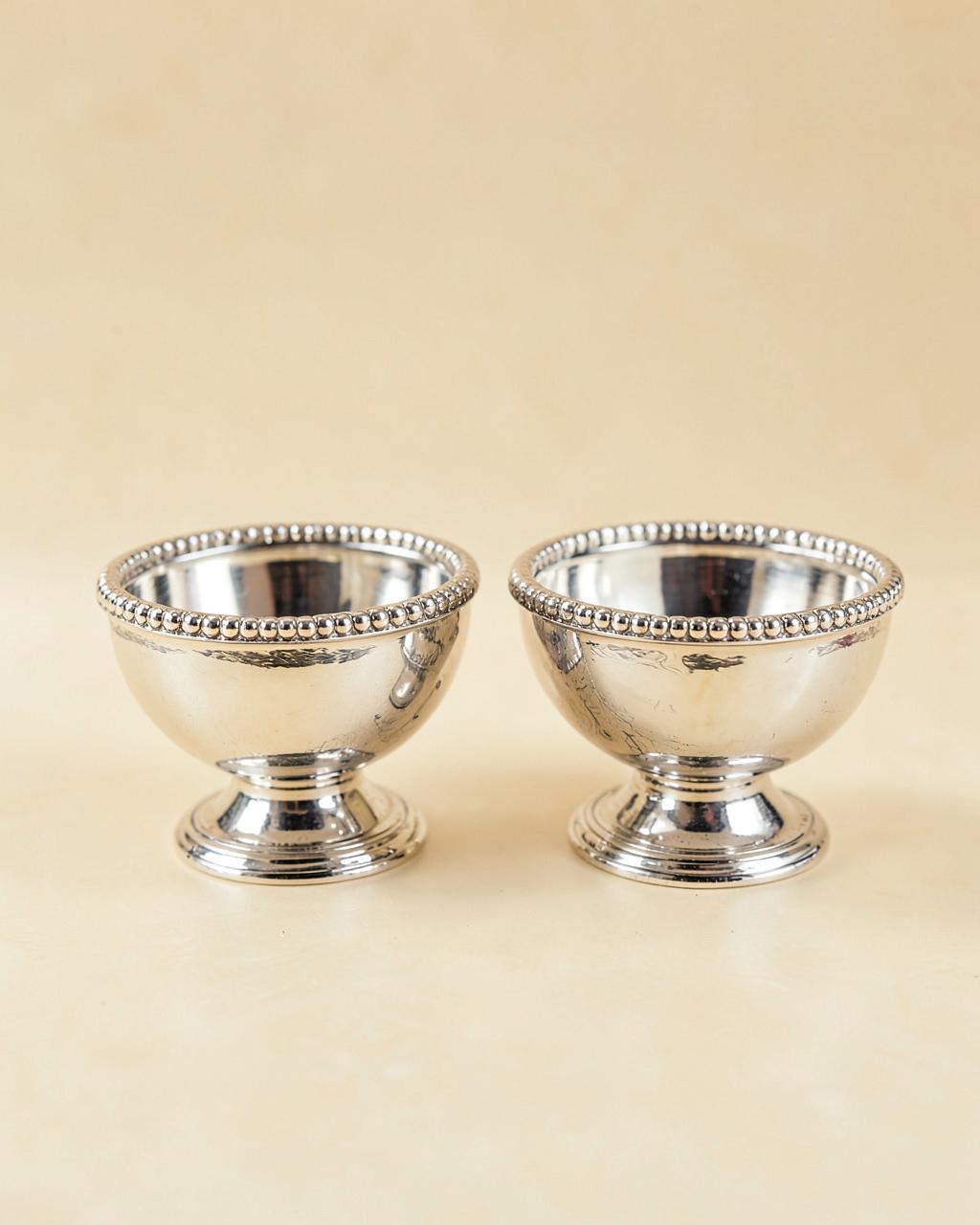 Twin Bowl Silver-Finish Set